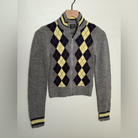 URBAN OUTFITTERS BDG Clarke Argyle Zip-Up Sweater - Picture 7 of 12